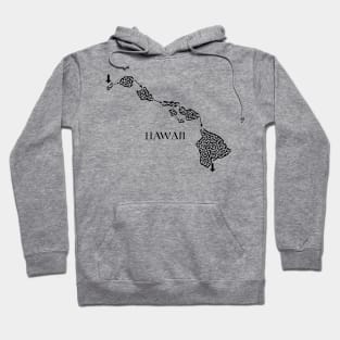 Hawaii State Outline Maze & Labyrinth Hoodie